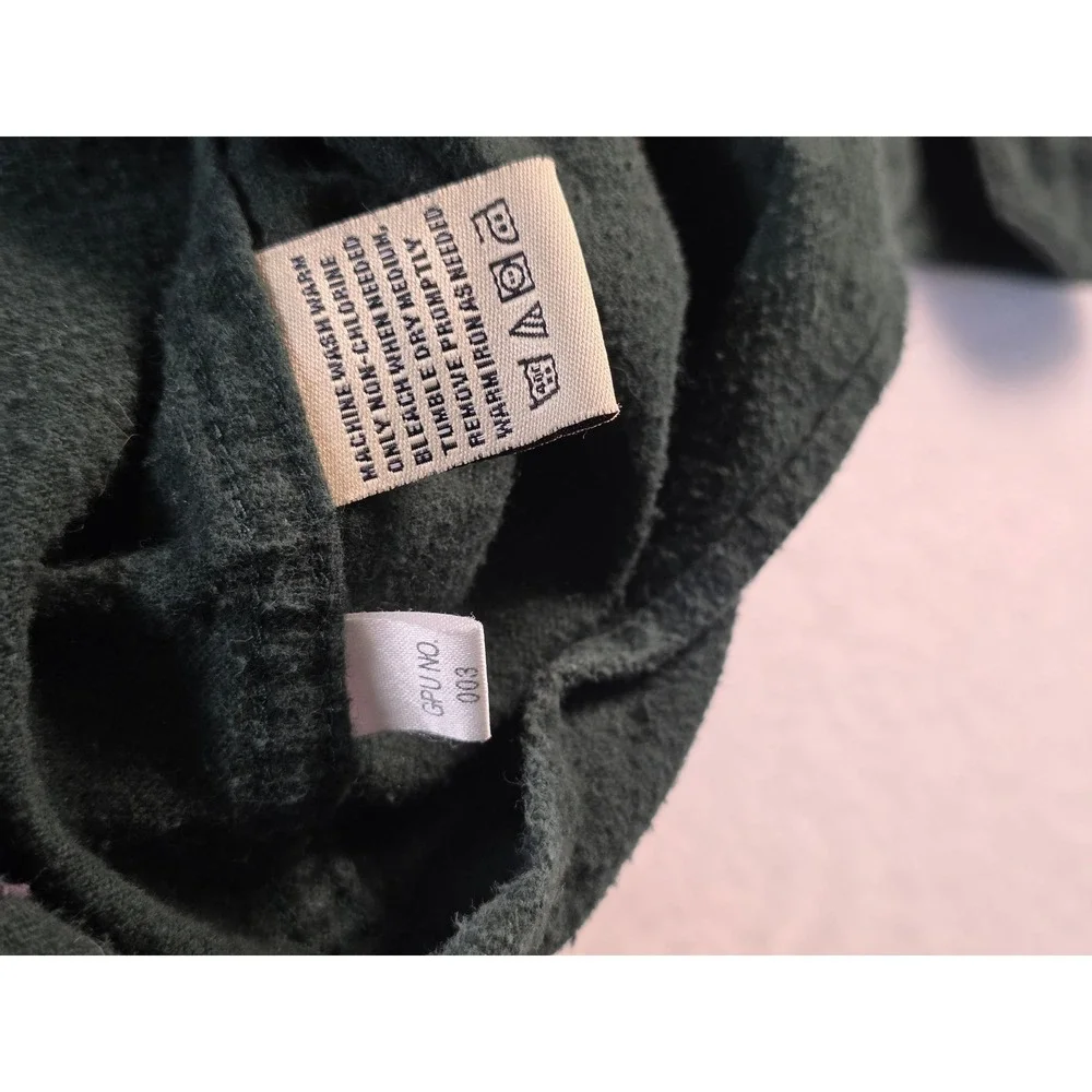 Levis Flannel Shirt Heavyweight Cotton Button Down Large Green Workwear Outdoor